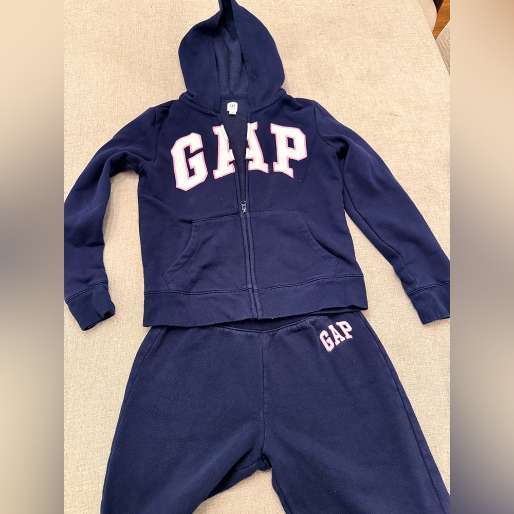 GAP Kids Navy and Pink Zip-Up Hoodie